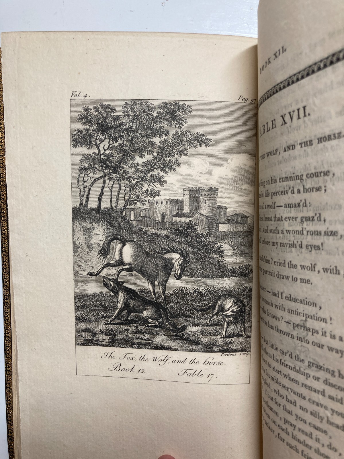 1806 La Fontaine Fables 4 Vols Taffin Signed Fine Morocco Leather Plates Uncut