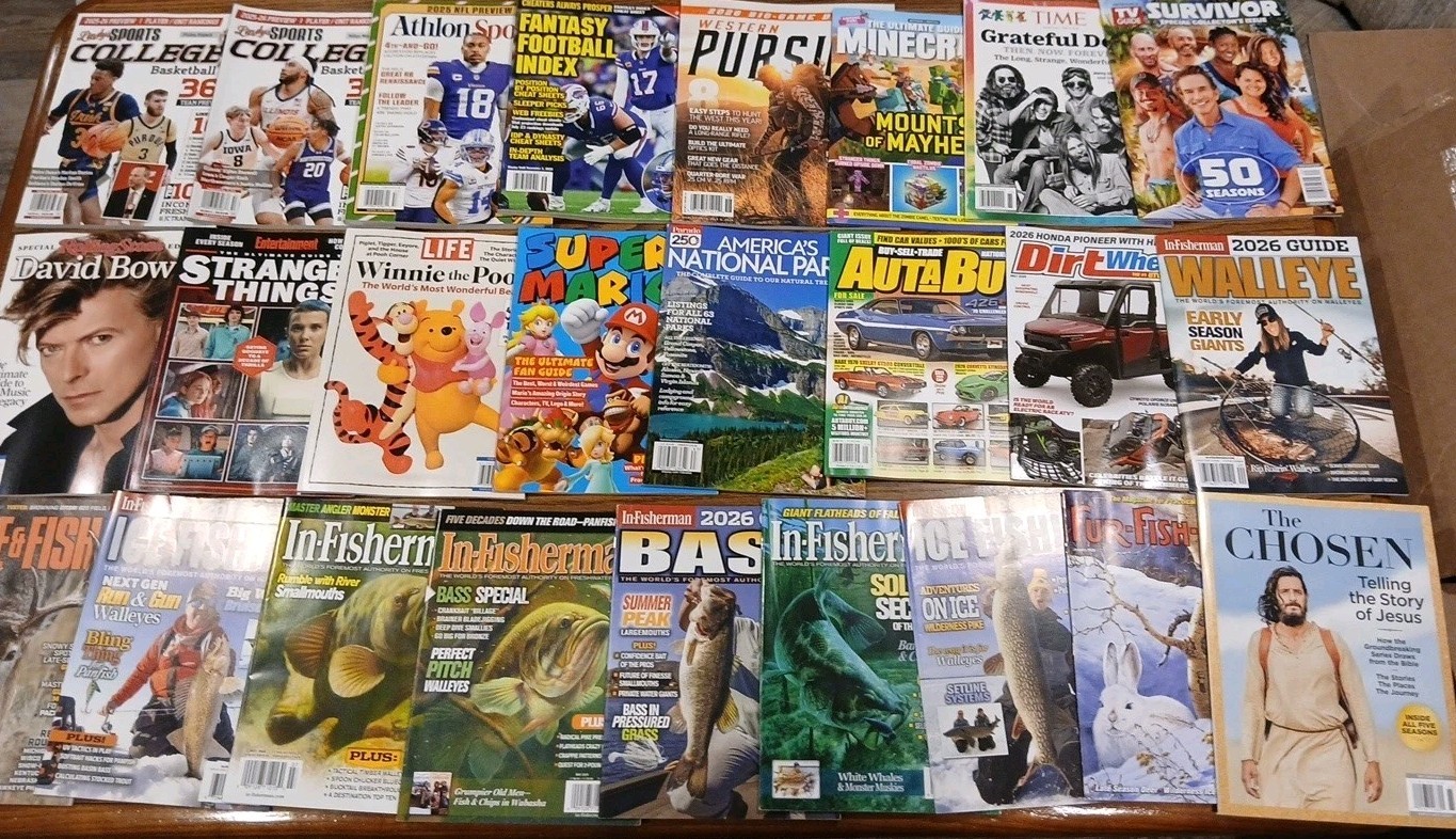 ASSORTED MAGAZINE LOT OF 25 2025/2026