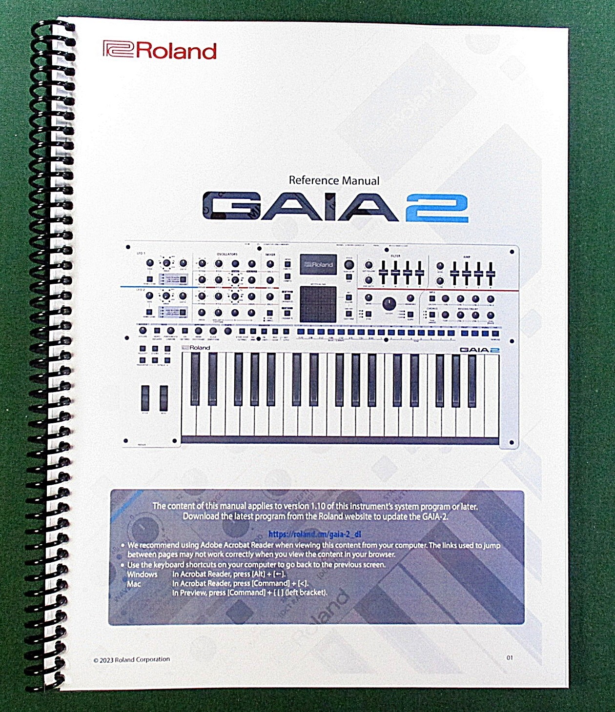 Roland GAIA2 Reference Manual: 116 Pages Full Color & Protective Covers