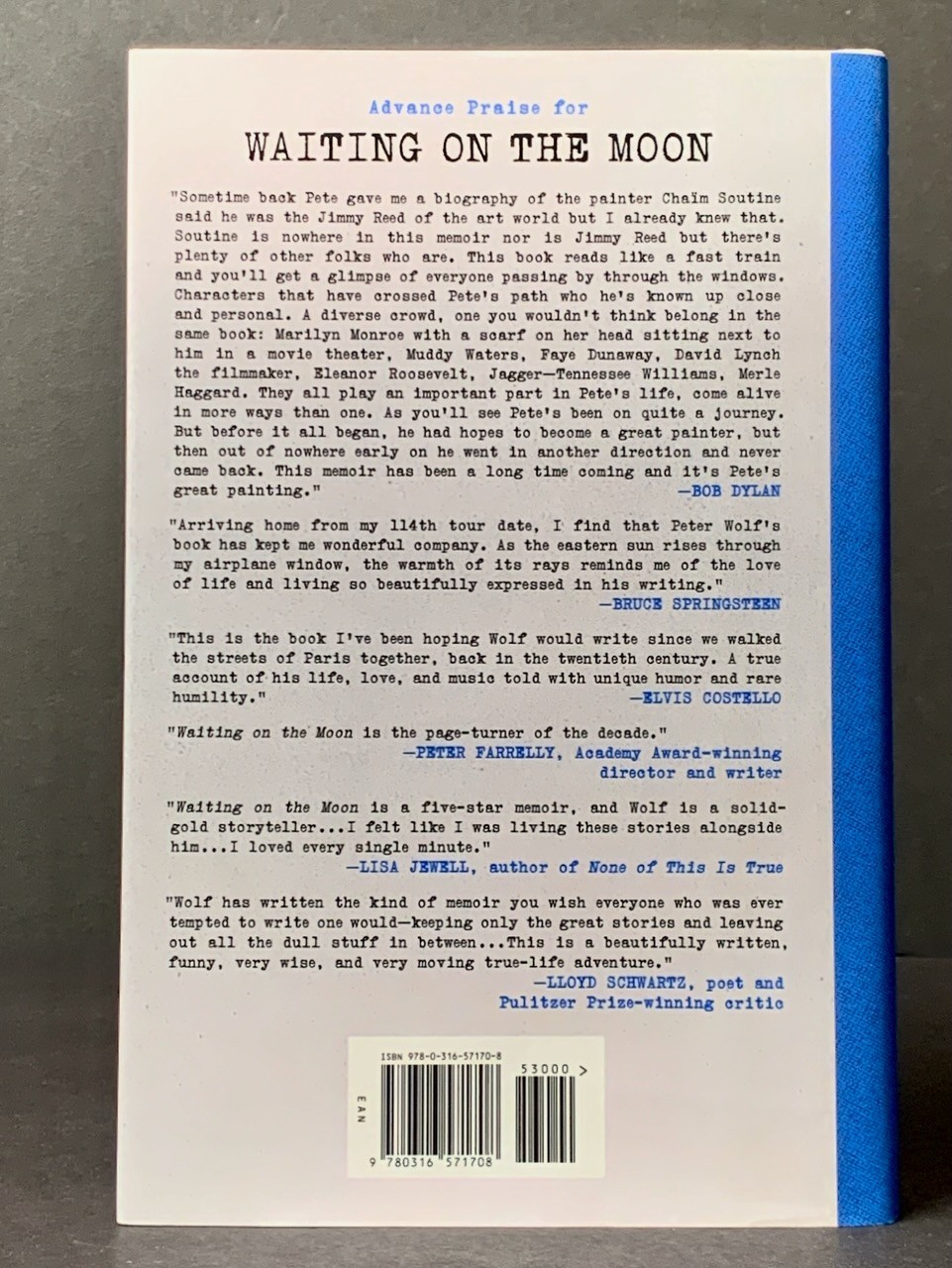 Waiting on the Moon: A Memoir by Peter Wolf – First Edition – LIKE NEW
