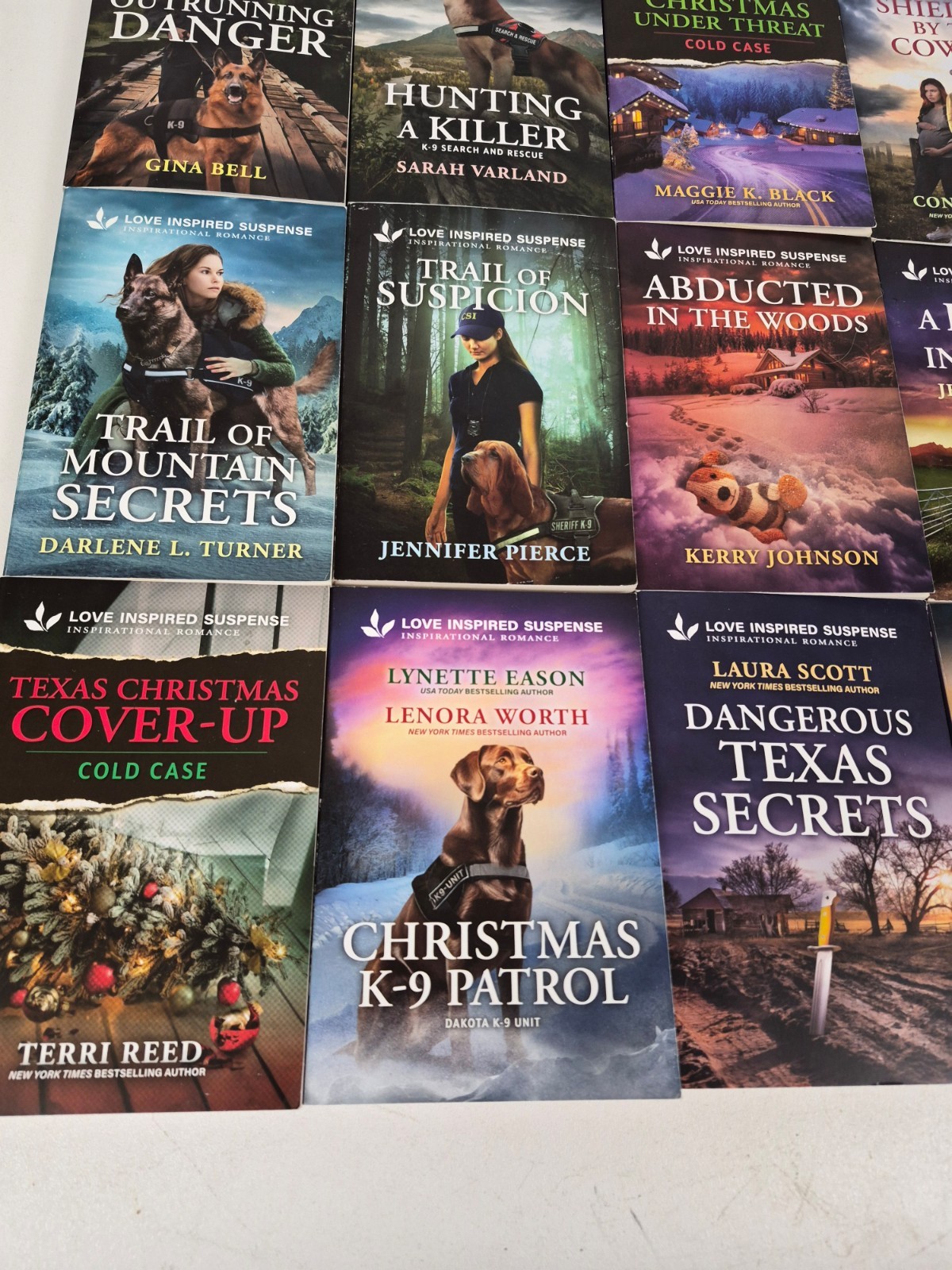 25 Love Inspired Suspense Books Lot Amish Texas Alaska K9 Romance Christian PB