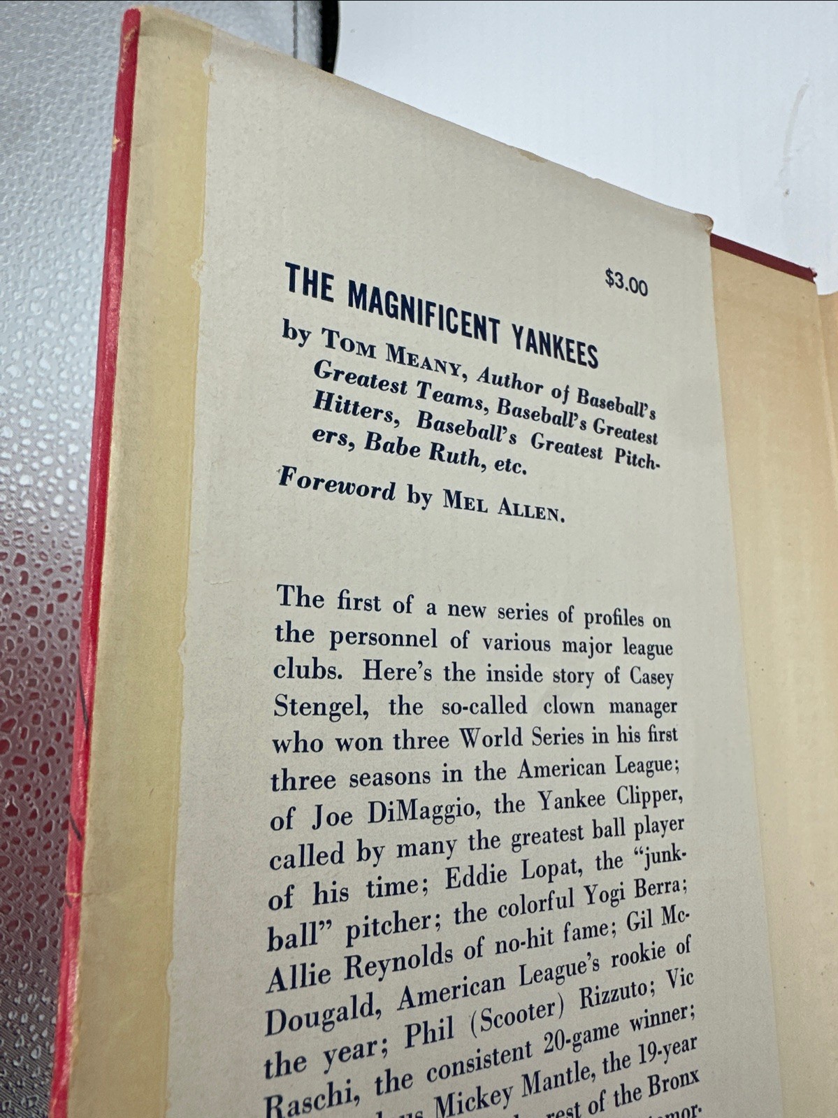 The Magnificent Yankees Tom Meany 1952 Hardcover DJ 243 Pages Mantle