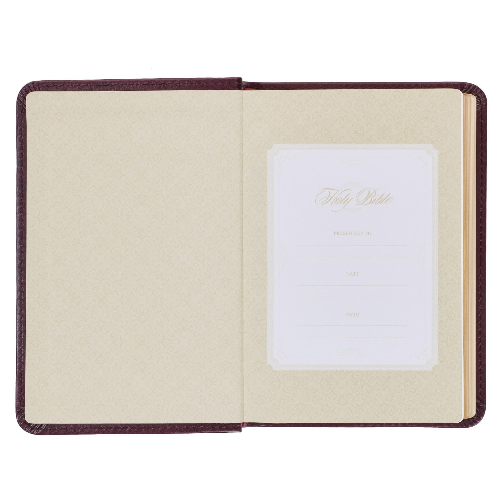 KJV Pocket Bible Mini Faux Leather Red Letter Edition with Ribbon – Burgundy