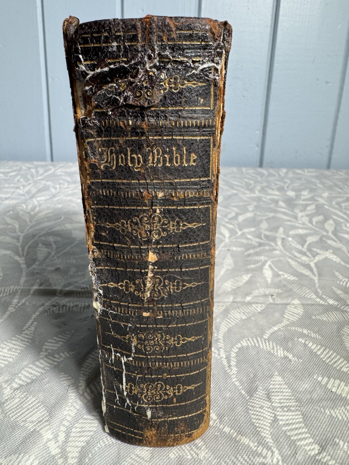 Antique Holy Bible 1868 American Bible Society Pocket Size Leather Guilt Edges