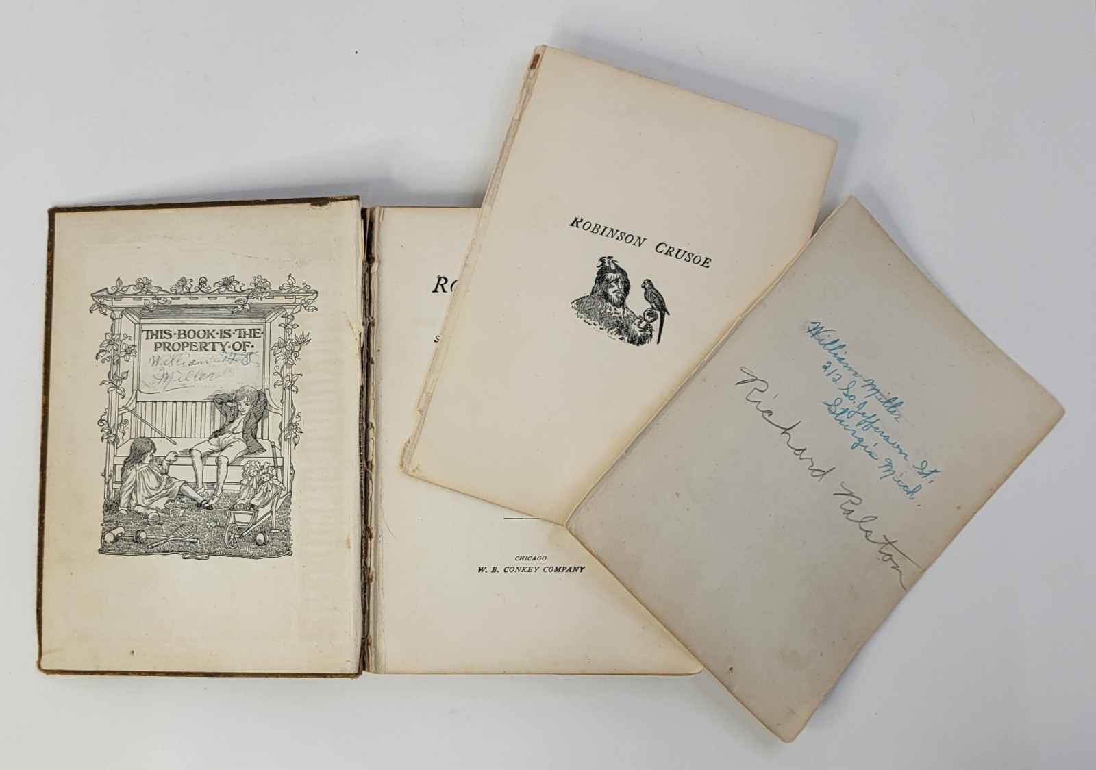 1890’s ROBINSON CRUSOE by Daniel Defoe, B&W Illustrations HC