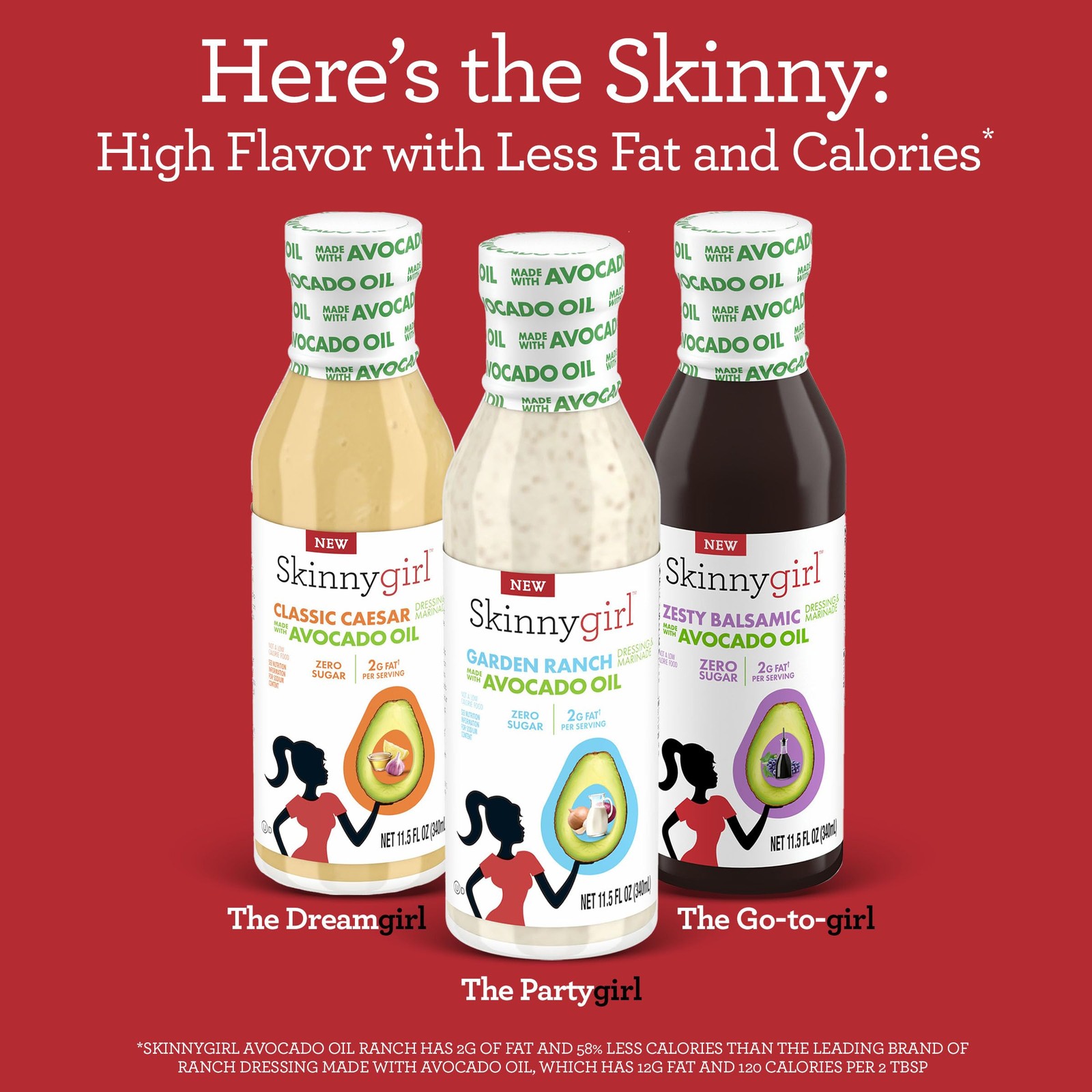 Skinnygirl Sugar Free Gluten Avocado Oil Salad 11.5 Oz (Pack of 2)