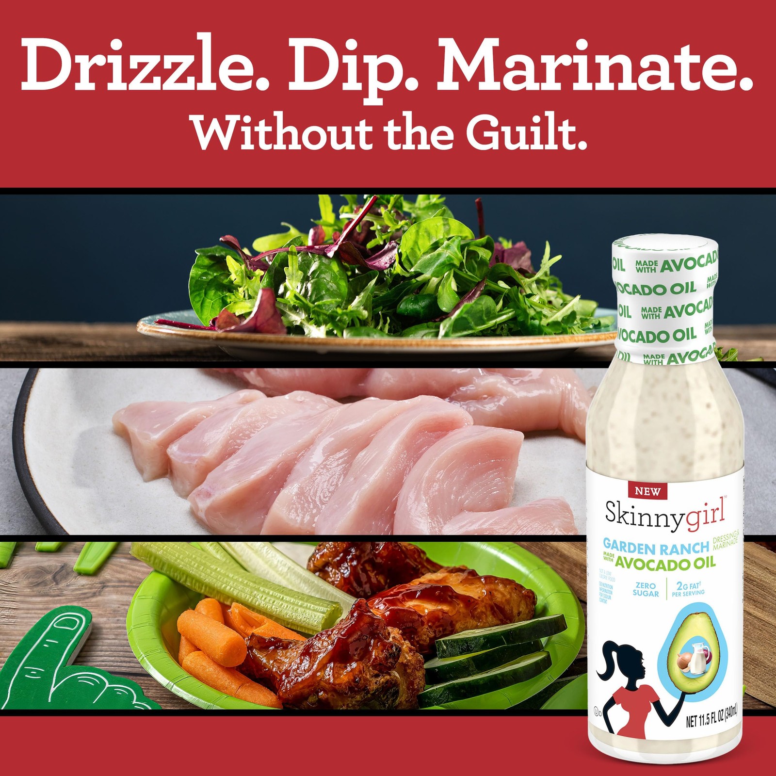 Skinnygirl Sugar Free Gluten Avocado Oil Salad 11.5 Oz (Pack of 2)