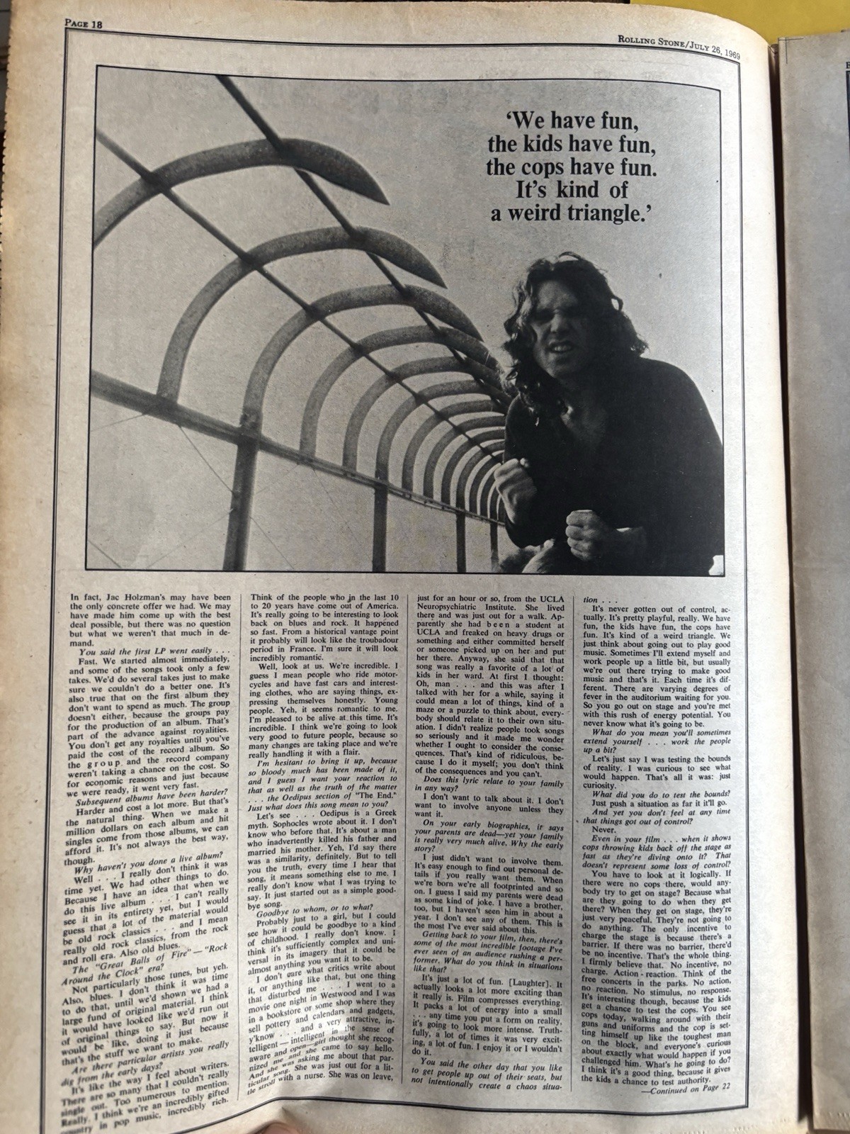Rolling Stone magazine newspaper July 26 1969 Buddy Guy Brian Jones