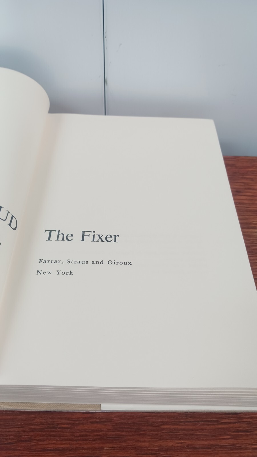 The Fixer by Bernard Malamud 1966 Hardcover First edition Farrar Straus Giroux