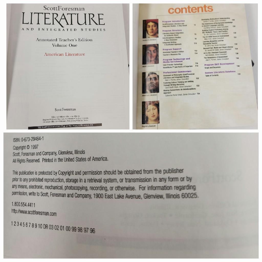 American Literature and Integrated Studies Teacher’s Edition Units 1-8 Foresman
