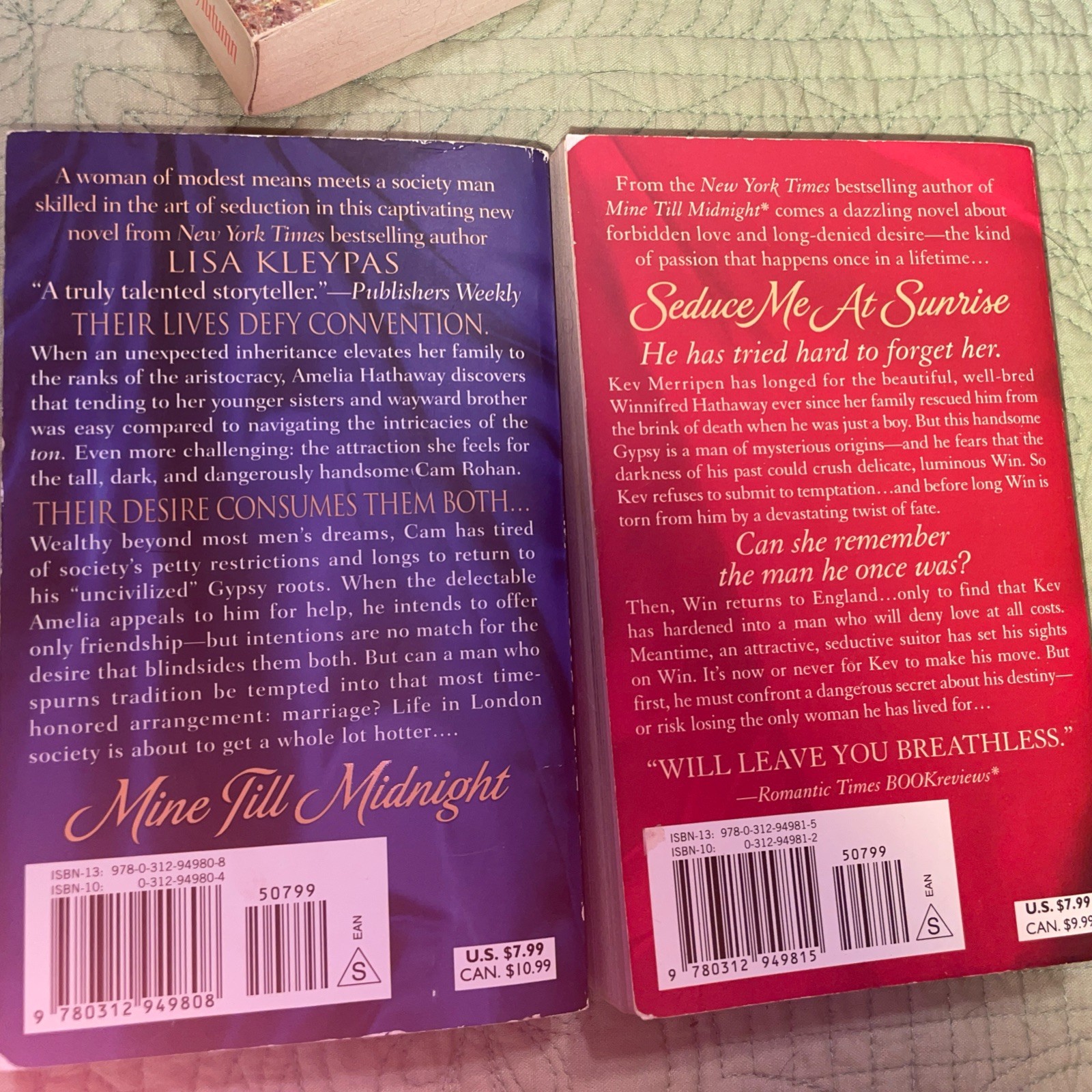 Lot 4 Lisa Kleypas Books Mine Till Midnight Happened One Autumn ALL Stepback