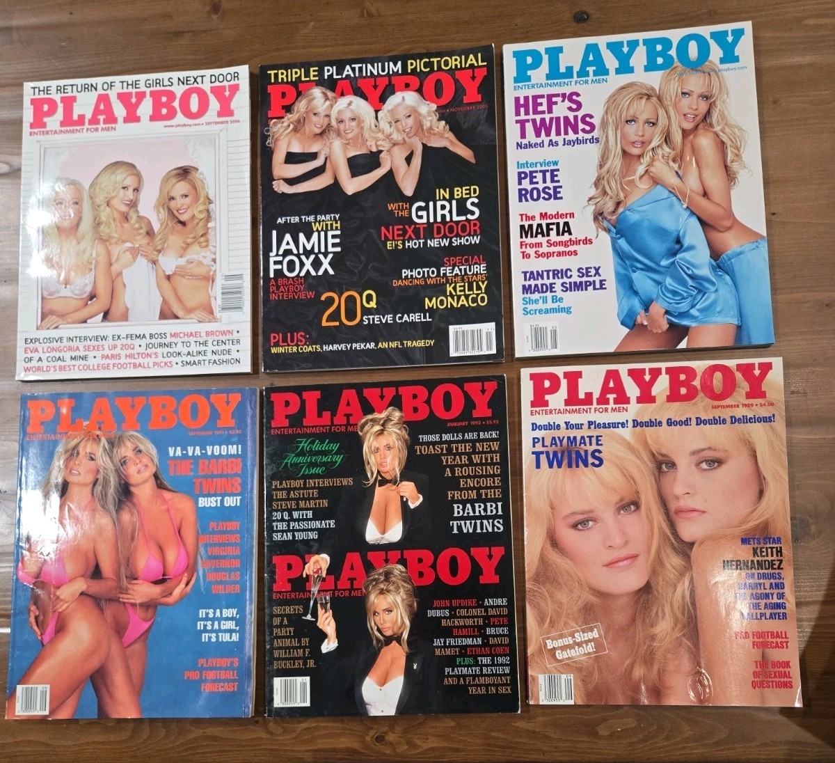 PlayBoy Magazine TWINS Triplets Editions Lot of 6 Adult Magazines Multiples