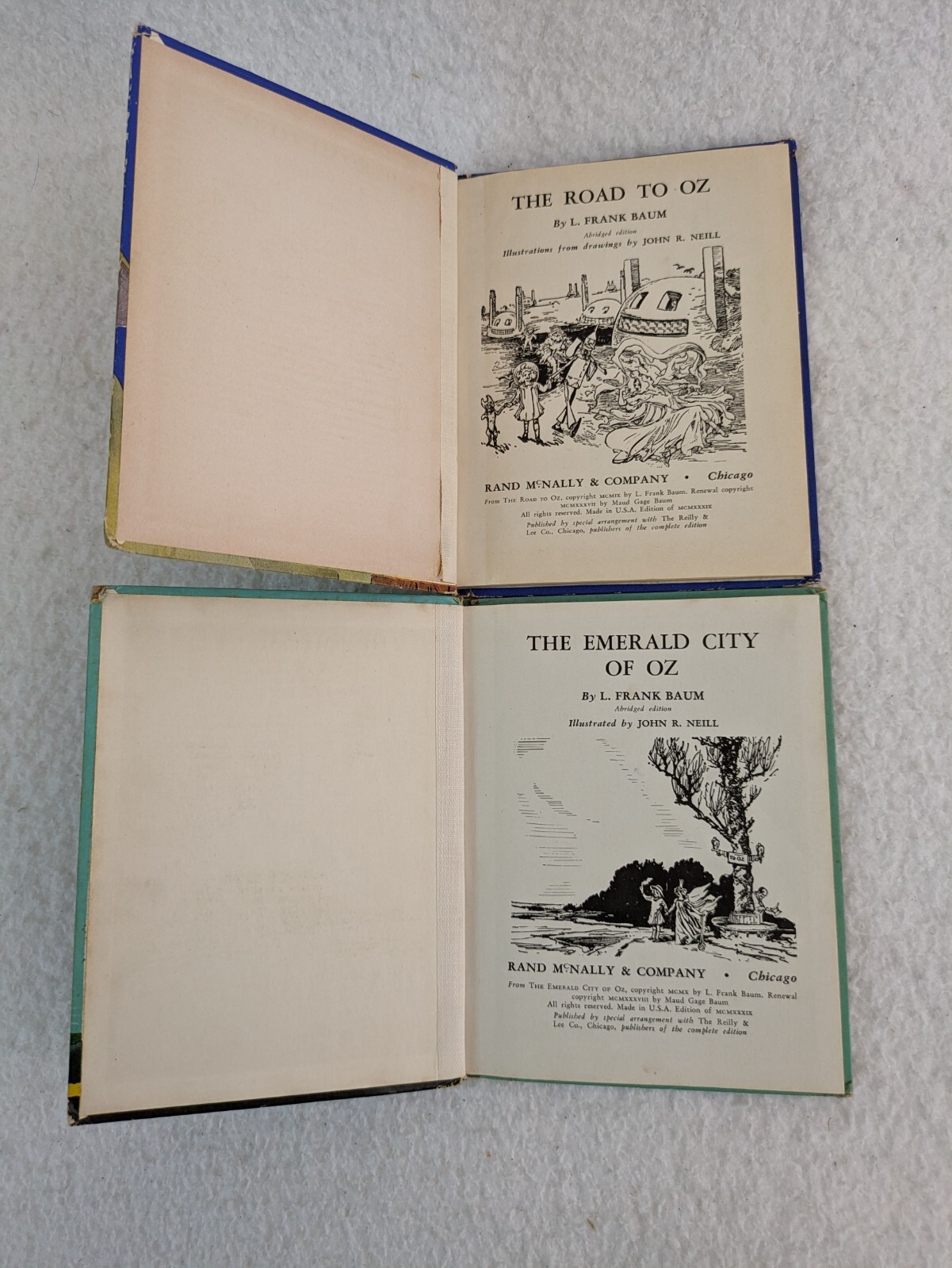Lot of 5 WIZARD OF OZ JUNIOR EDITIONS L. Frank Baum Rand McNally 1939