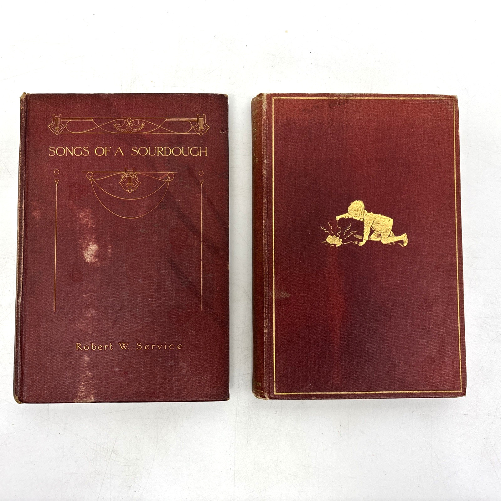 Collection of Distressed Old Books for Decoration. 14cm shelf space.