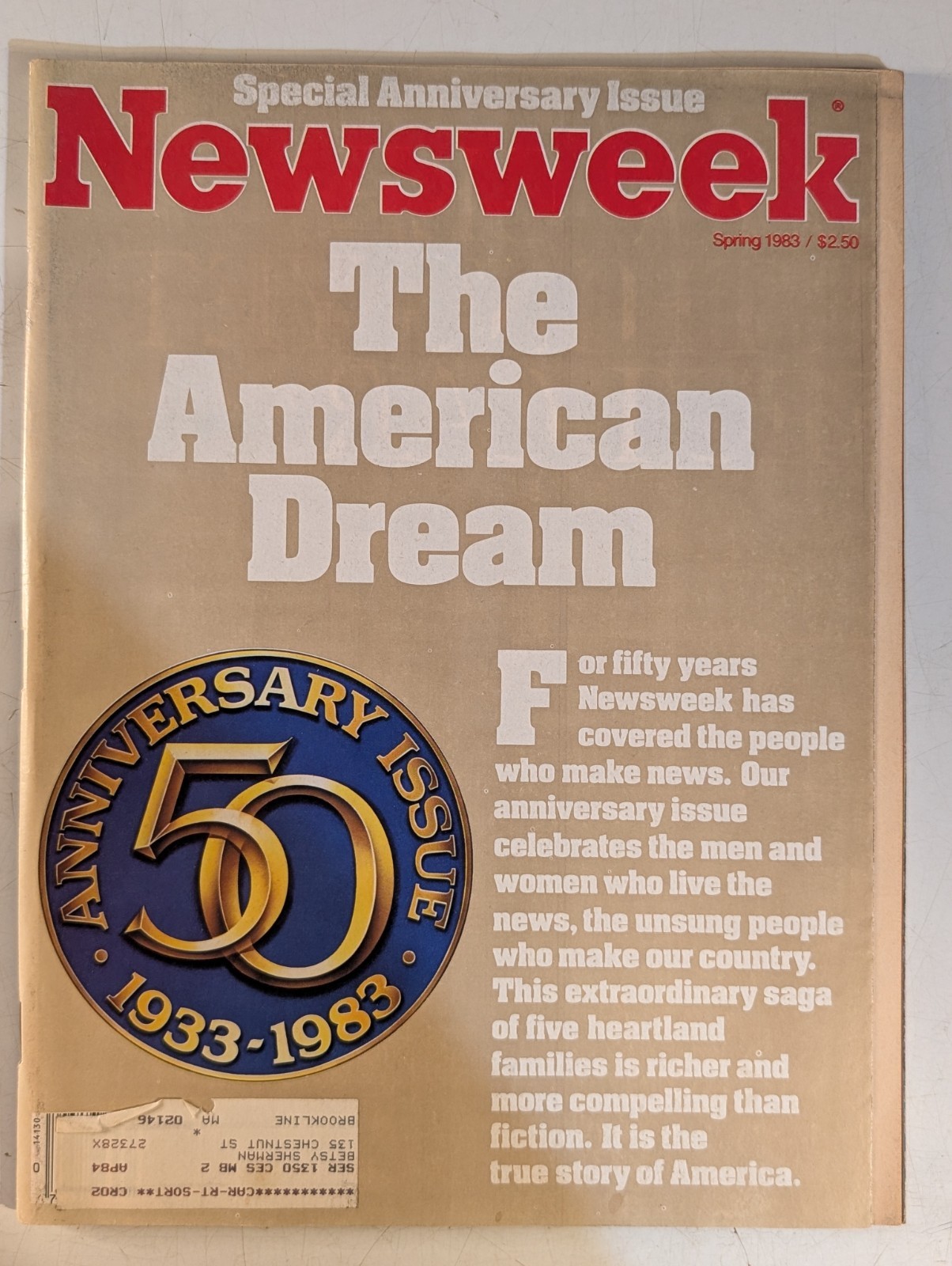 NEWSWEEK Magazine Sept 1983 50th Anniversary Issue