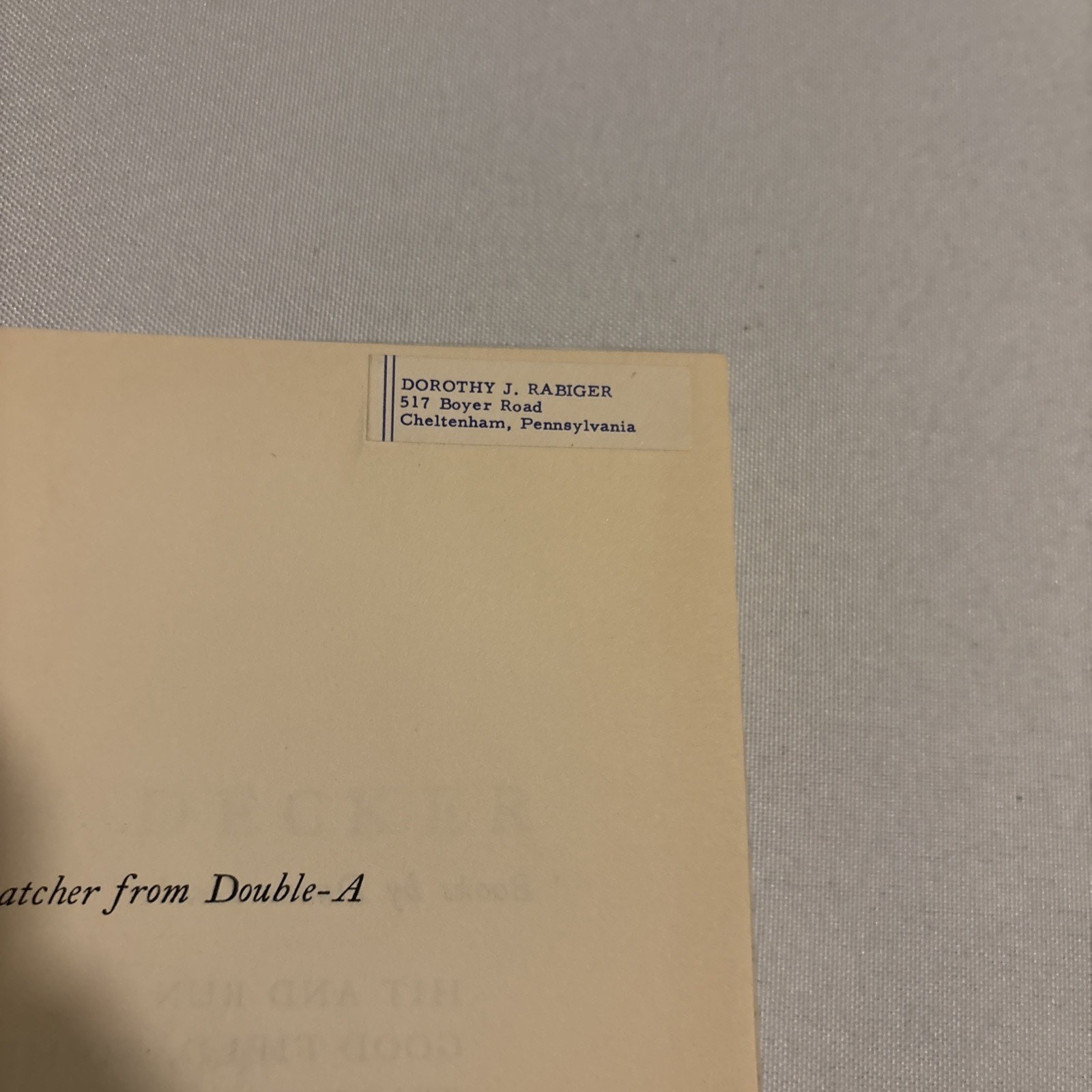 DUANE DECKER Catcher From Double A 1950 First baseball book 1st Edition