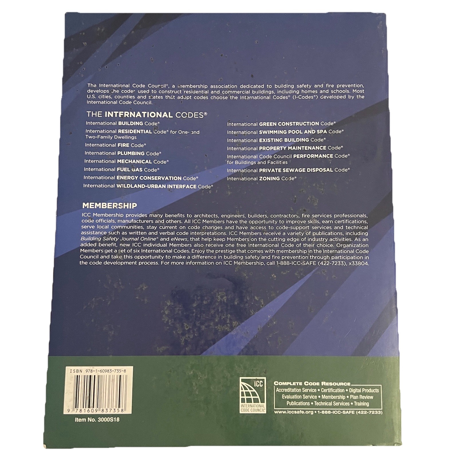2018 International Building Code IBC ICC Book ISBN 9781609837358 Good Condition