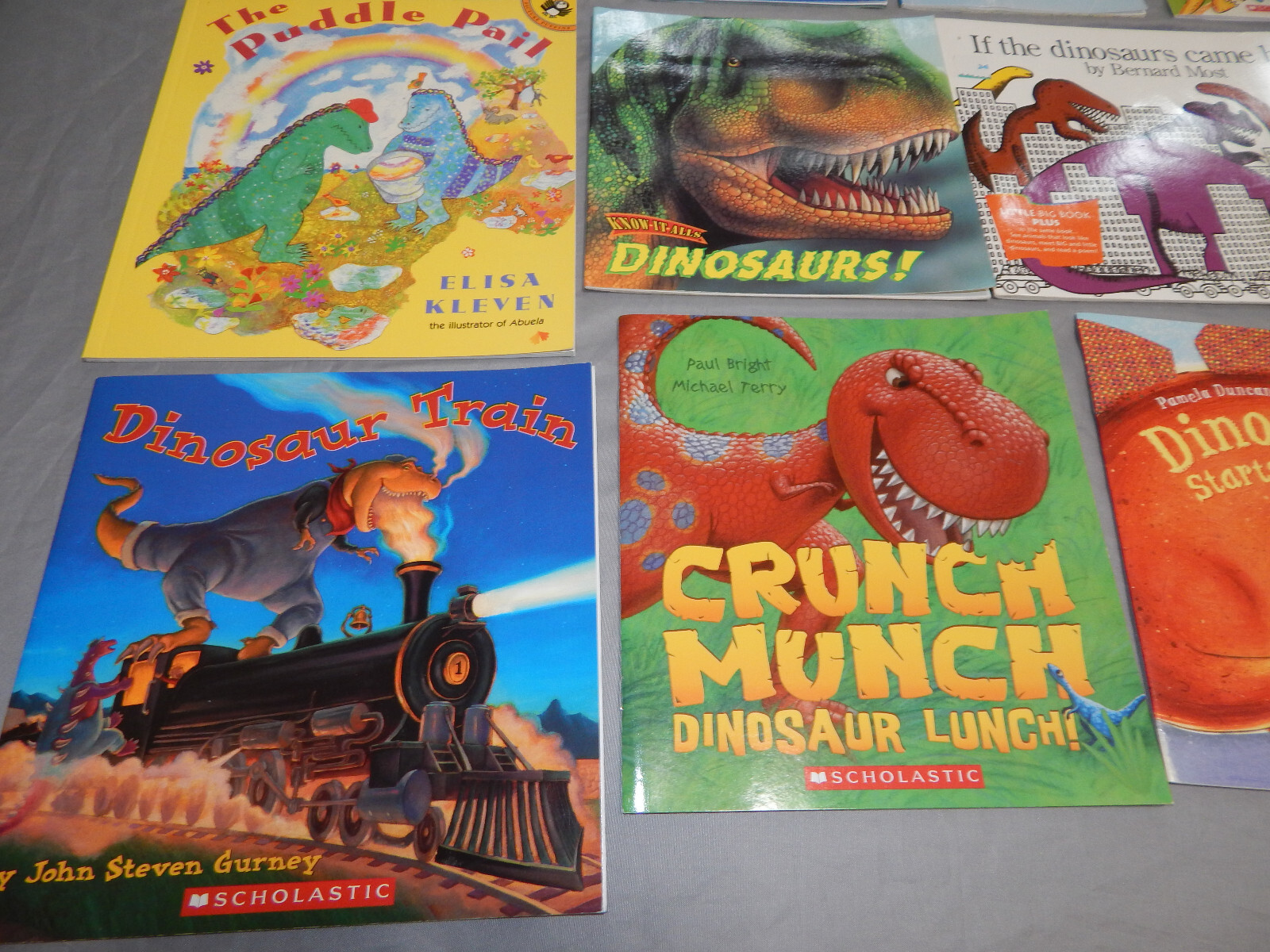 16 kids books DINOSAURS THEMED bulk lot danny crunch munch train galore t-rex