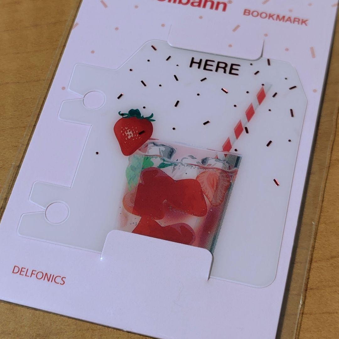 Strawberry Soda Yummy Foil Stamped Rollbahn Bookmark 2.1×2.2in