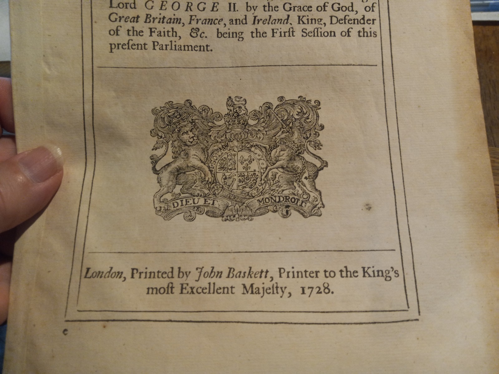 1728 KING GEORGE II PARLIAMENT ACT ON SCOTTISH ESTATE FORFEITURE 4 PAGE DOCUMENT