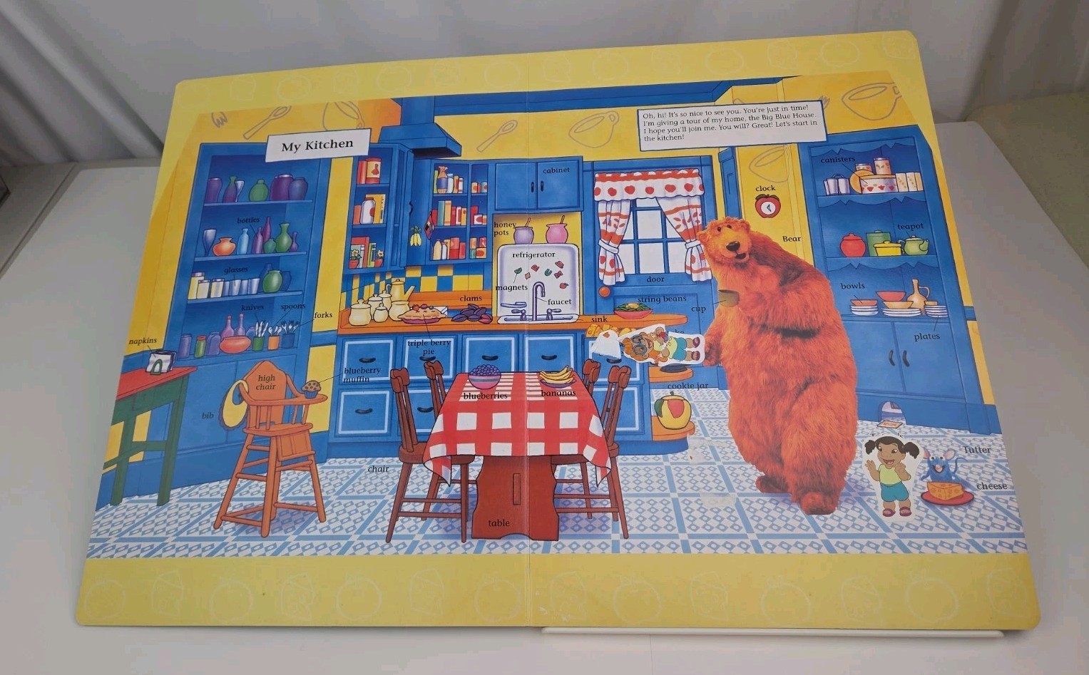 Bear In The Big Blue House A Book Of First Words Board Oversize Book – 2000 VTG