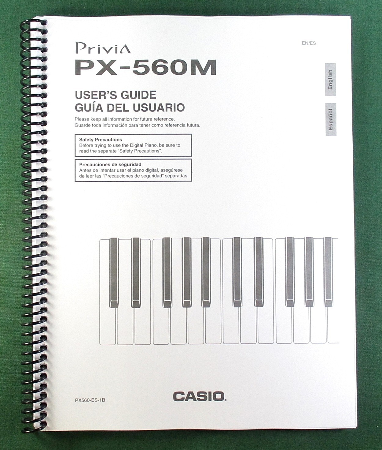 Casio PX-560M Instruction Manual: 105 Pages Coil Bound & Protective Covers!