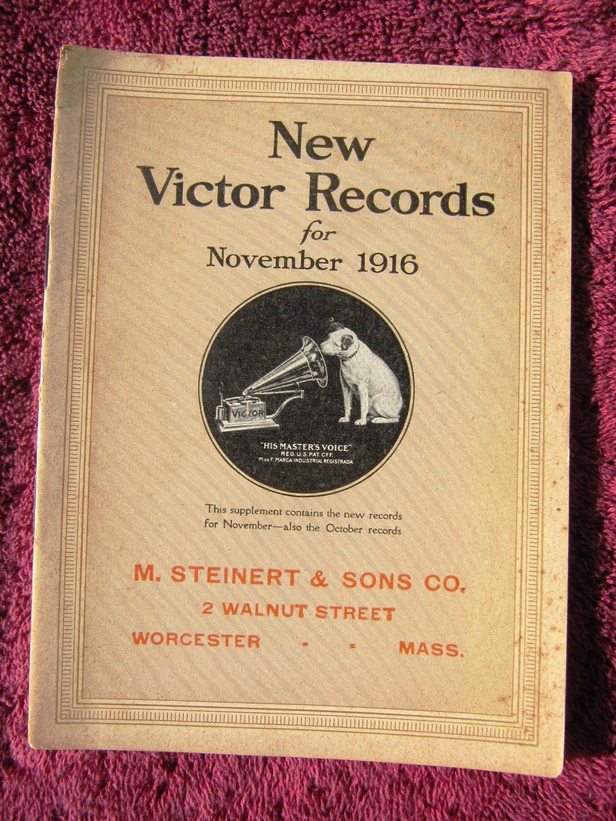 W War I British Bugle Calls New VICTOR RECORDS November 1916 Victrola CATALOG