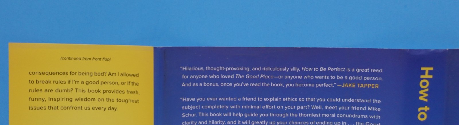 HOW TO BE PERFECT BY MICHAEL SCHUR, SIGNED-INSCRIBED-NOT PERSONALIZED