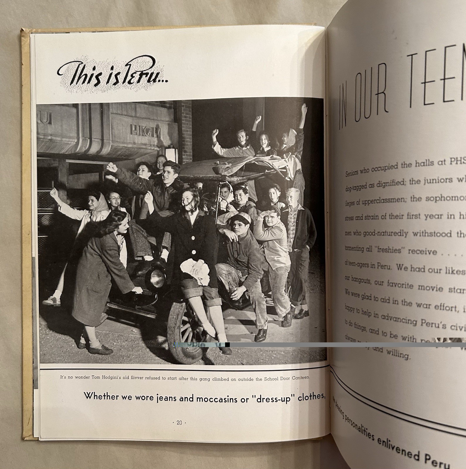 Vintage 1946 Yearbook The Narcissus Peru High School Indiana