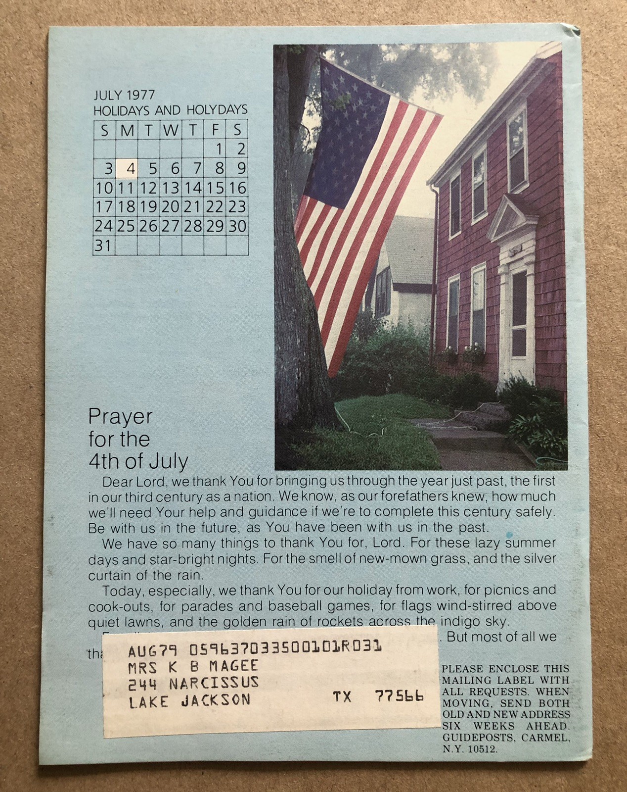 Guideposts Magazine (July 1977), Joni Eareckson Story, VG!