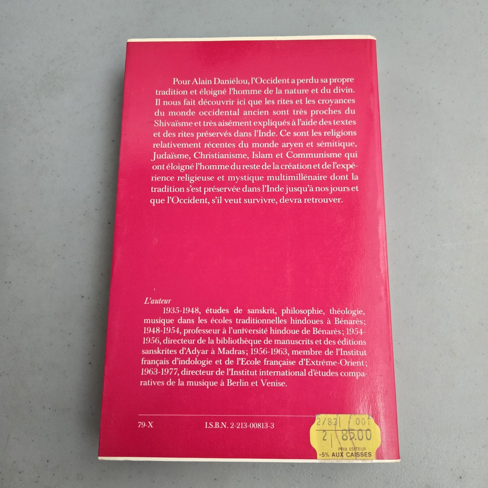 Livre Shiva et Dyonisos de Alain Daniélou 1979 Vtg Paperback