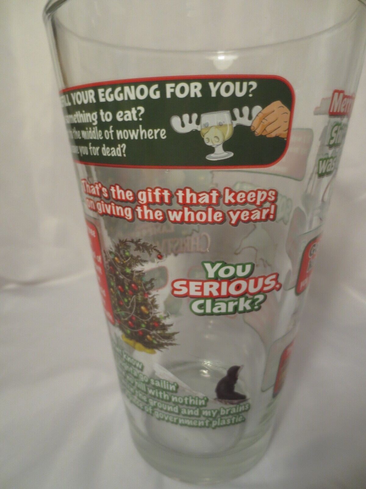 NATIONAL LAMPOON’S CHRISTMAS VACATION CLASSIC QUOTES OVERSIZED GLASS 50 OZ.