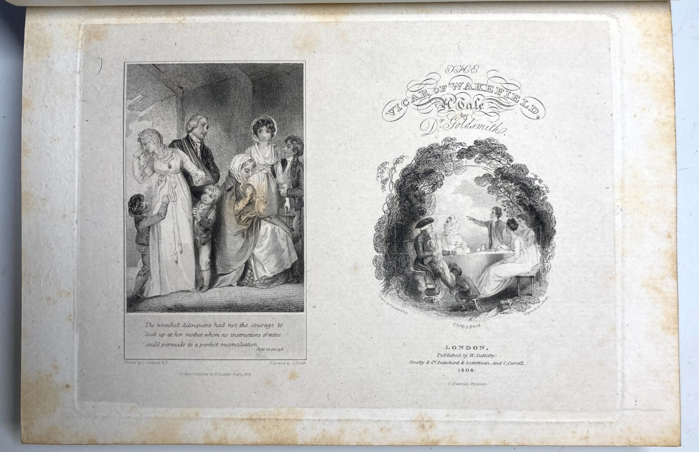 1843 Vicar of Wakefield Mulready Extra Illustrated Riviere Morocco Leather