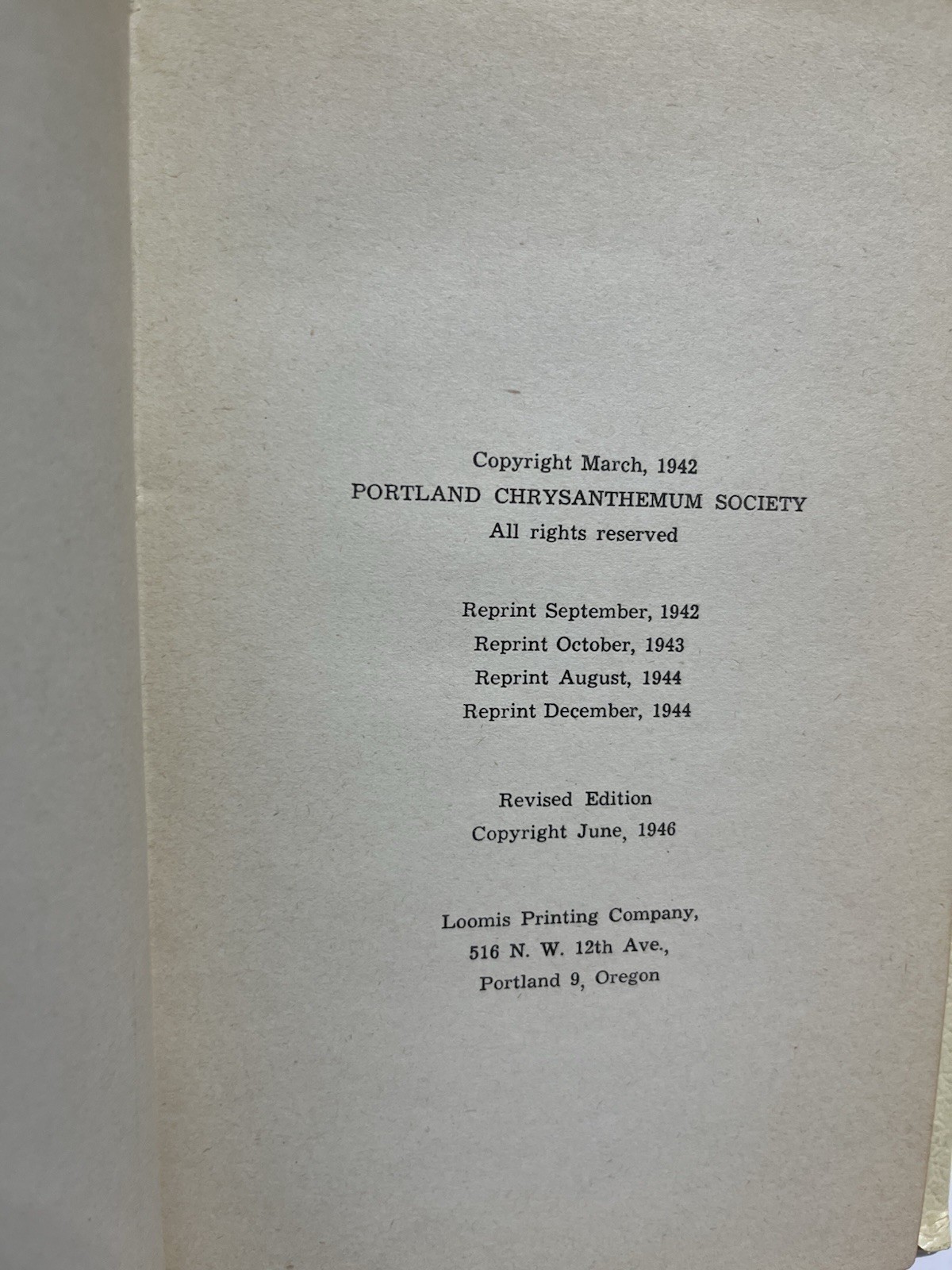 1946 Chrysanthemums and How to Grow Them Out of Doors Portland Society HC Vintag