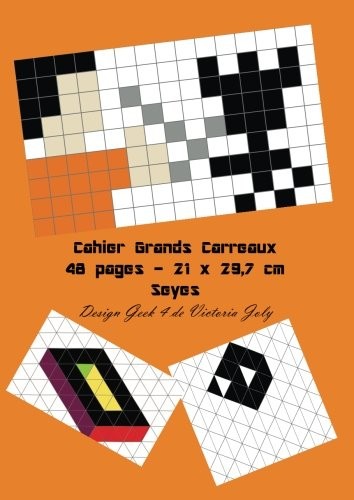 CAHIER GRANDS CARREAUX 48 PAGES 21X 29,7 CM: INTERIEUR By Victoria Joly **NEW**