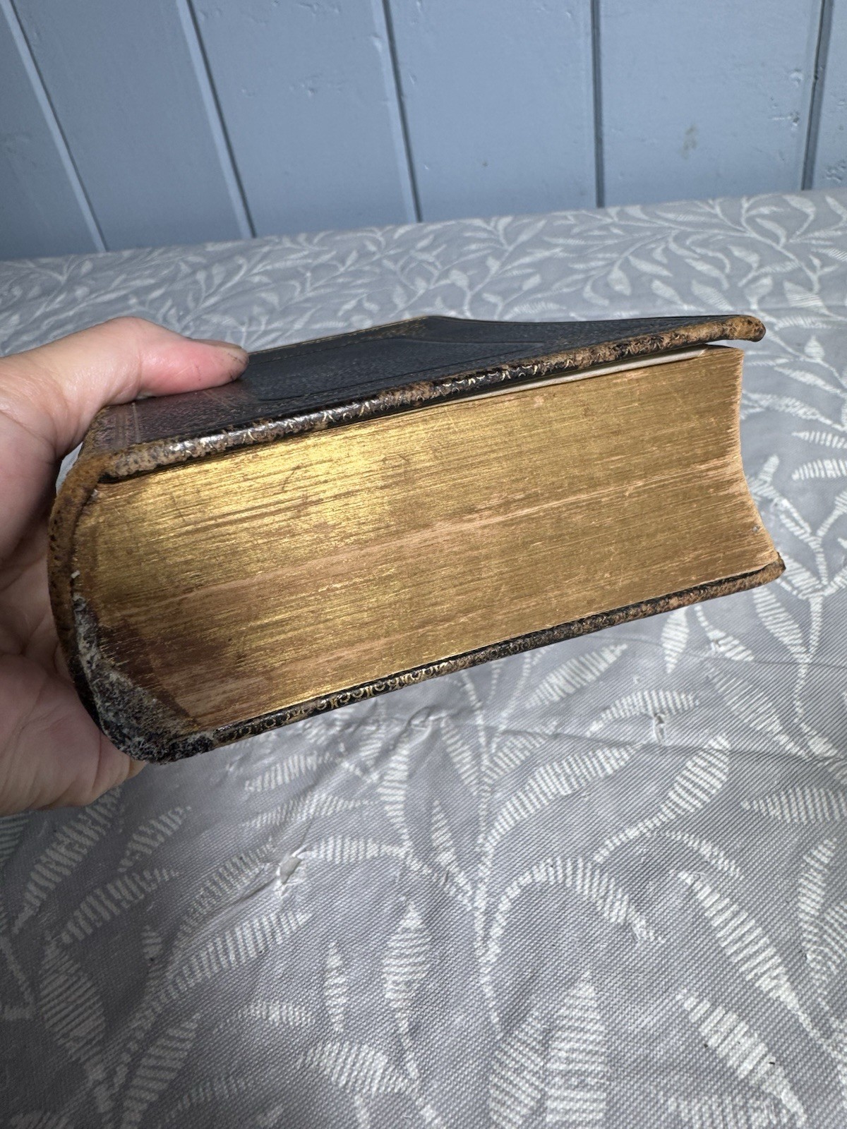 Antique Holy Bible 1868 American Bible Society Pocket Size Leather Guilt Edges