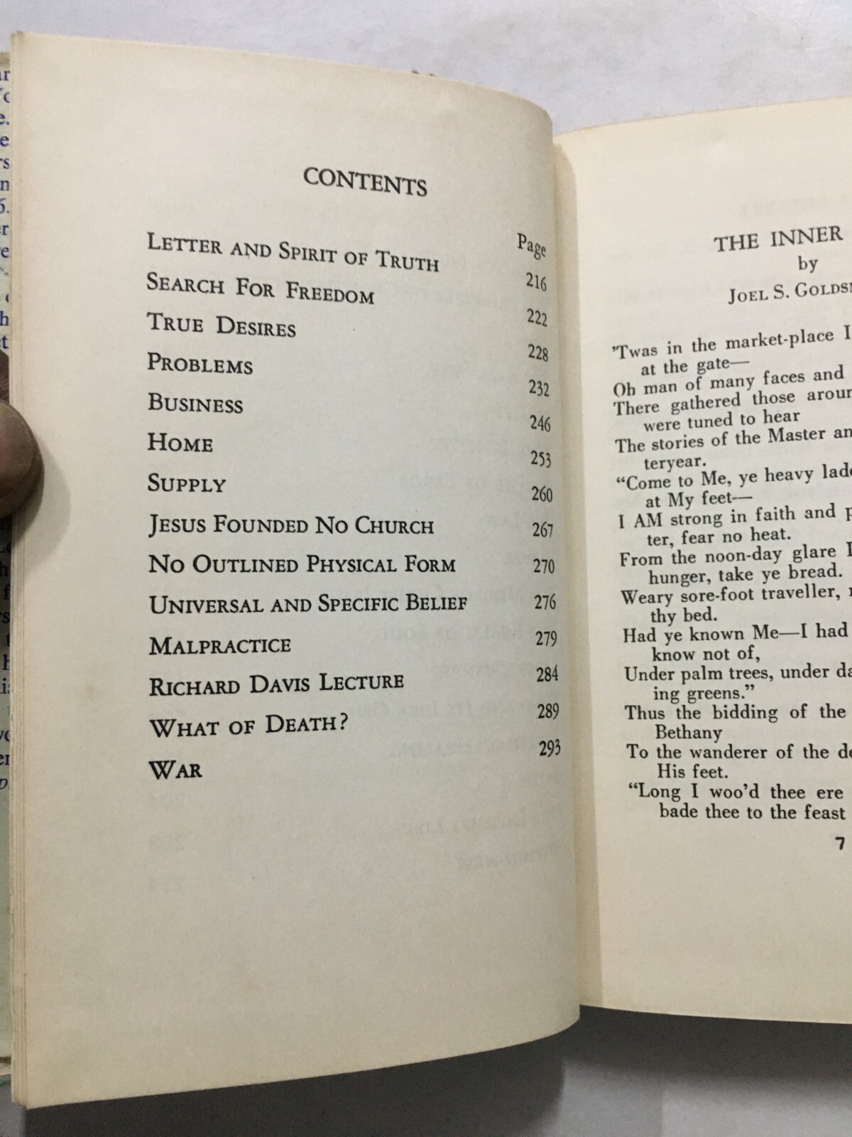 Goldsmith, Joel S: THE LETTERS . George Allen, London, 1964. 299 Pages. HB