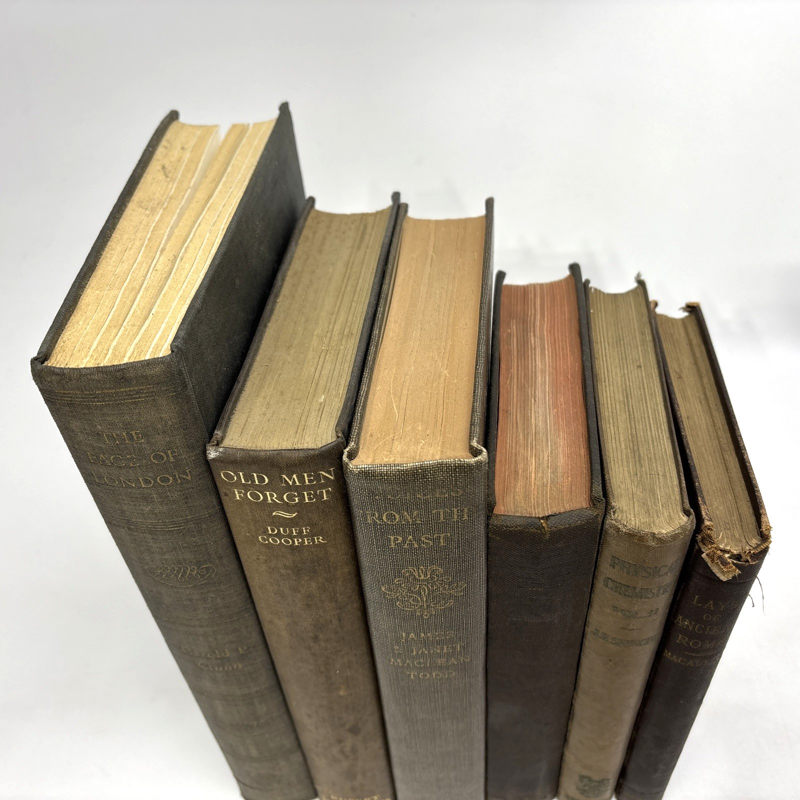 Distressed Old Books for Decoration. 18.5cm shelf space