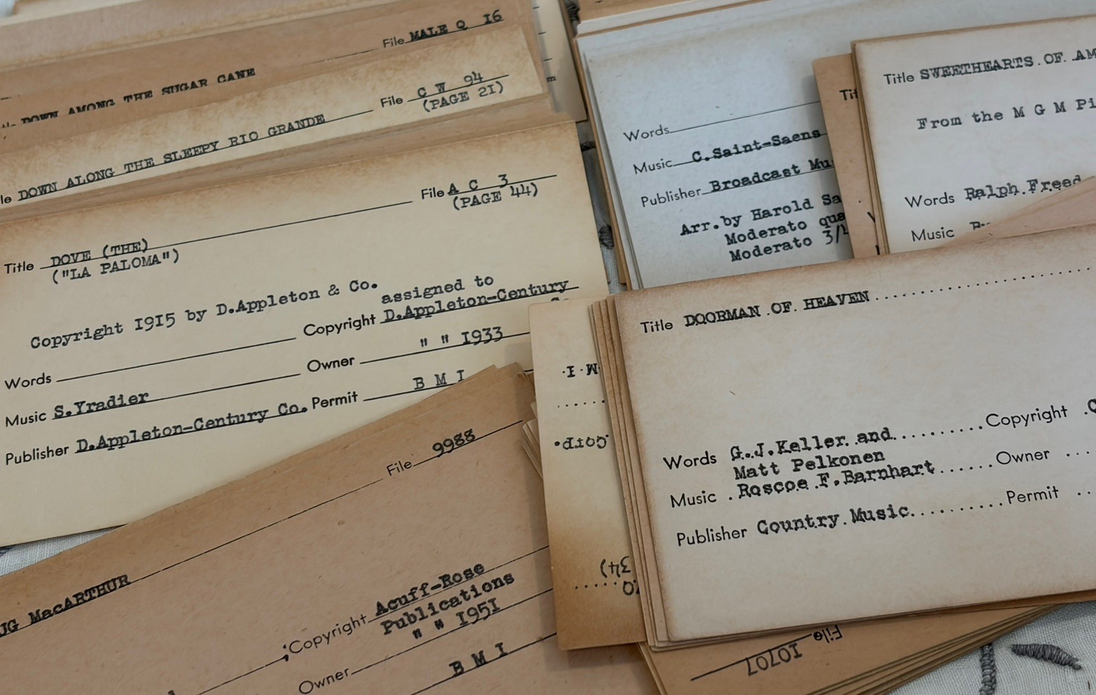 10 Vintage Library Catalog Cards – 7.6cm x 12.7cm