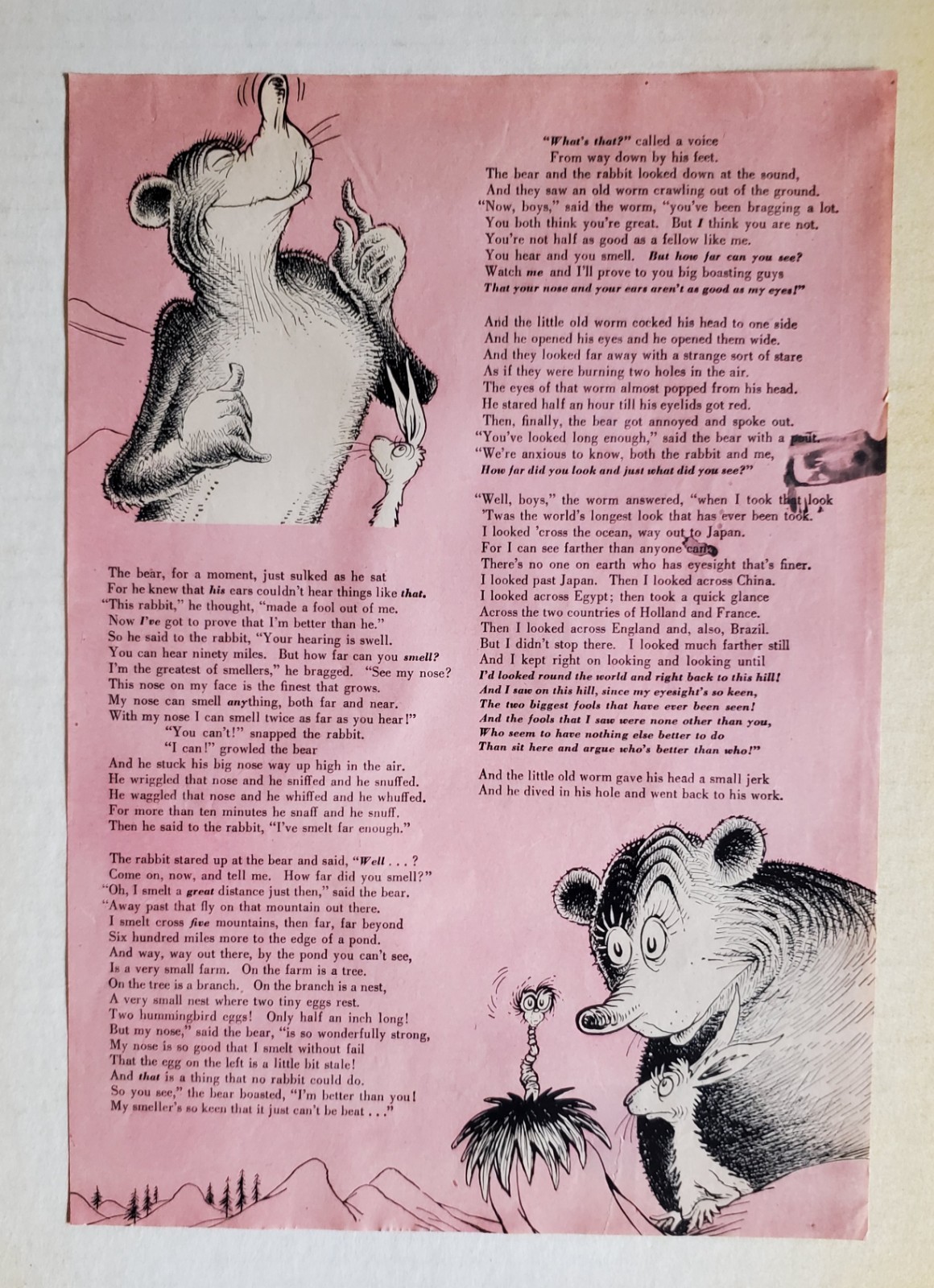 THE BIG BRAG – 7TH LOST DR. SEUSS STORY. ORIGINAL REDBOOK PAGES – DECEMBER 1950