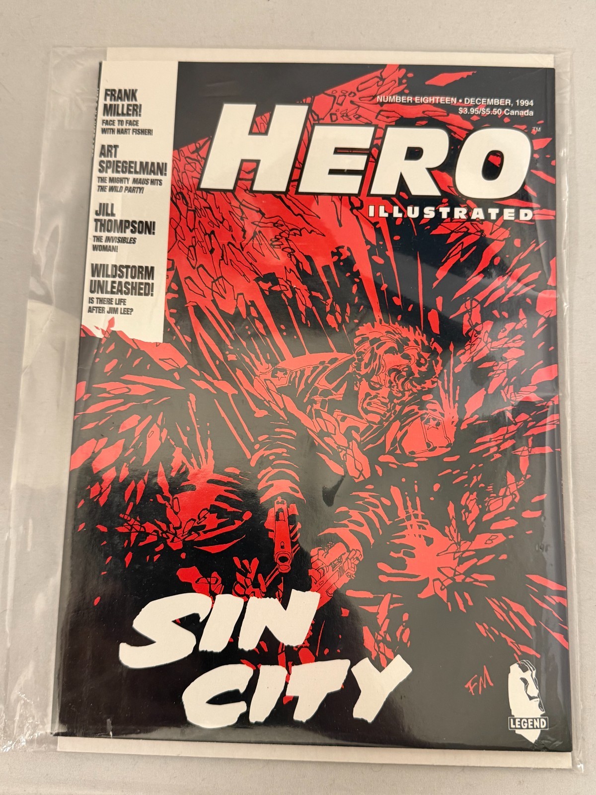 Hero Illustrated Comic Magazine #18 December 1994 Frank Miller Sin City Cover