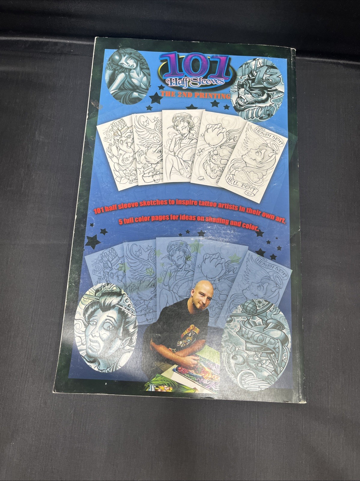 Tony Ciavarro 101 Half Sleeves Tattoo Art Book 2nd Printing 2005 14″x8.5″x3/4″