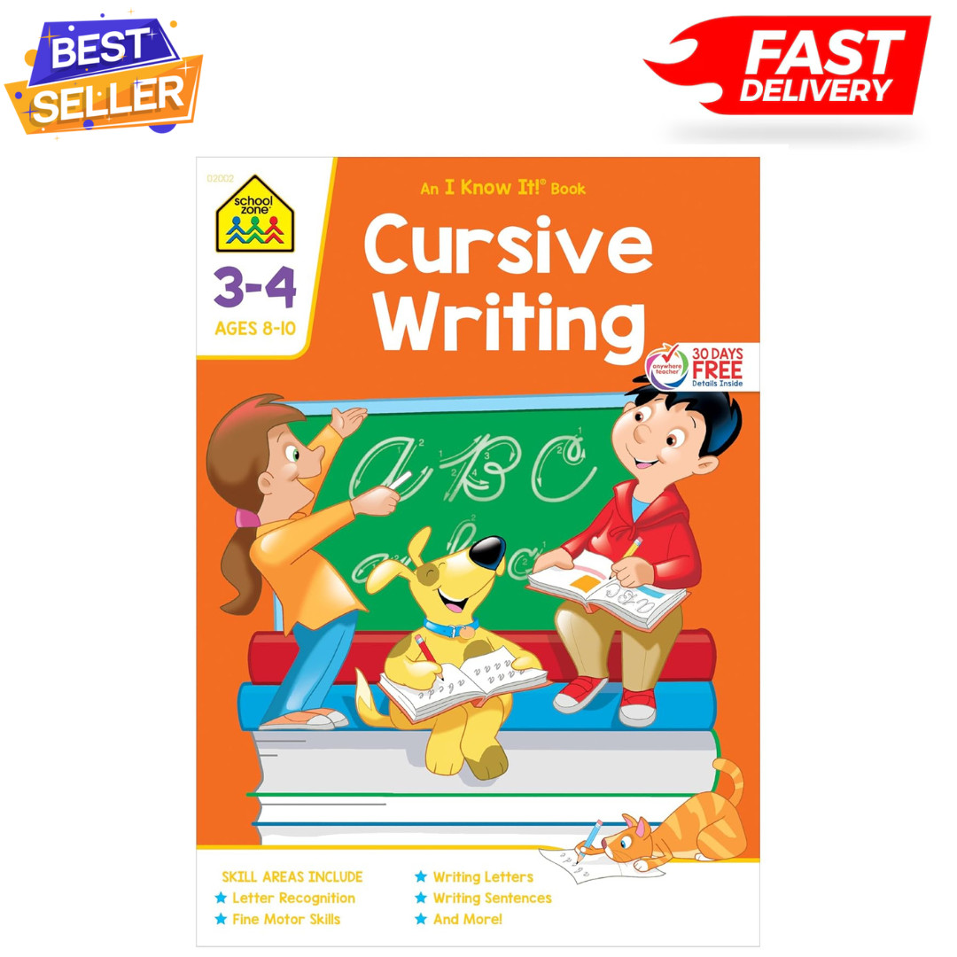 Cursive Workbook Writing Handwriting Practice Tracing Letters Ages 8 to 10 – NEW