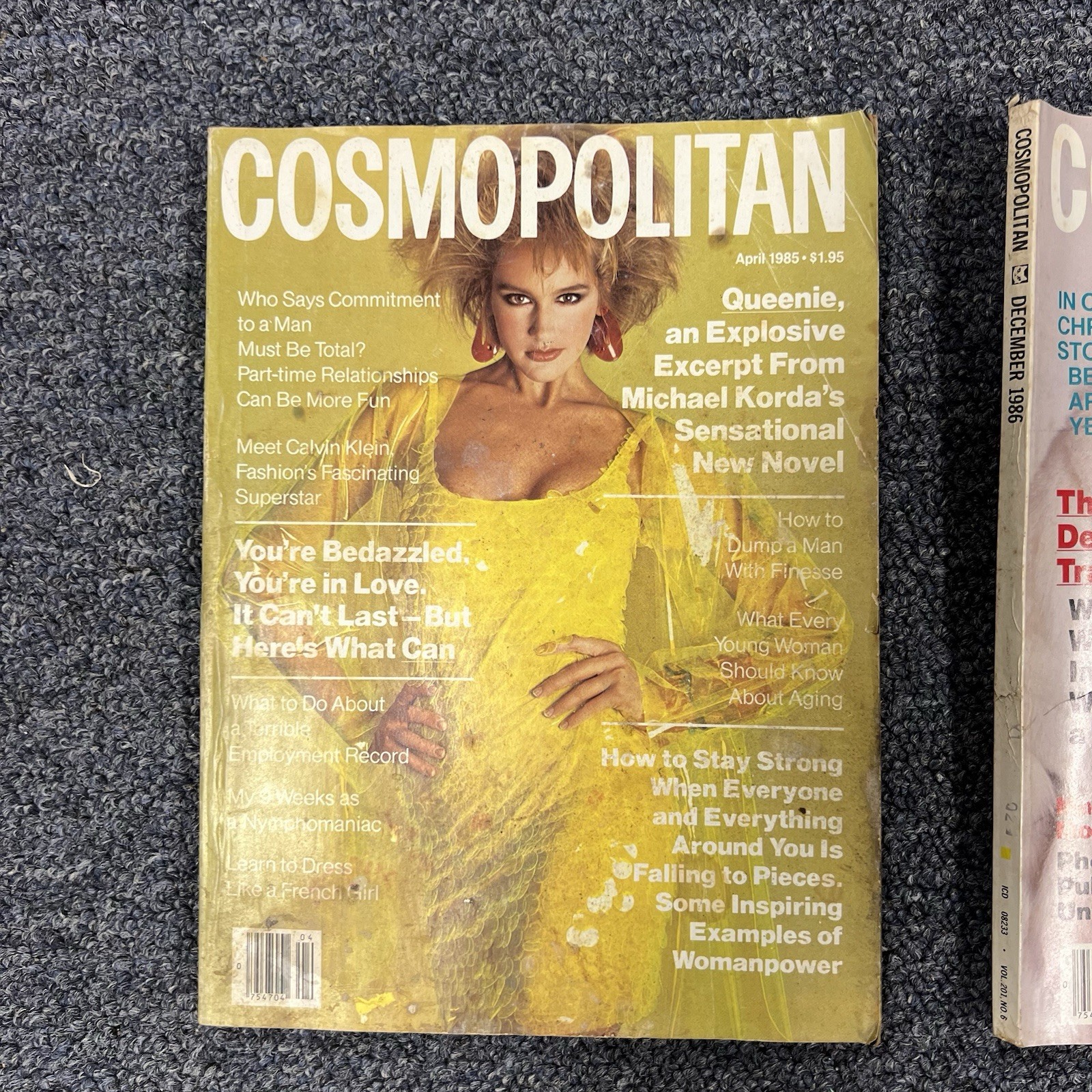 Vintage Cosmopolitan Magazine Lot of 3 Apr 1985 Dec 1986 Apr 1987 Fair Readable