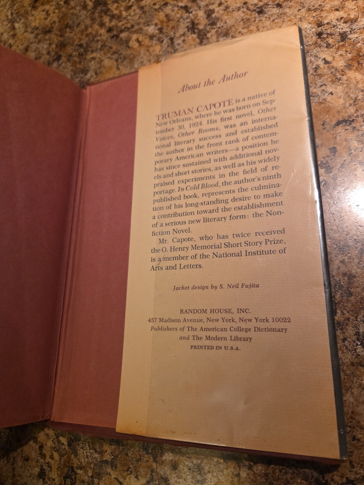 In Cold Blood by Truman Capote 1965 1st Edition/1st Printing Random House HCDJ