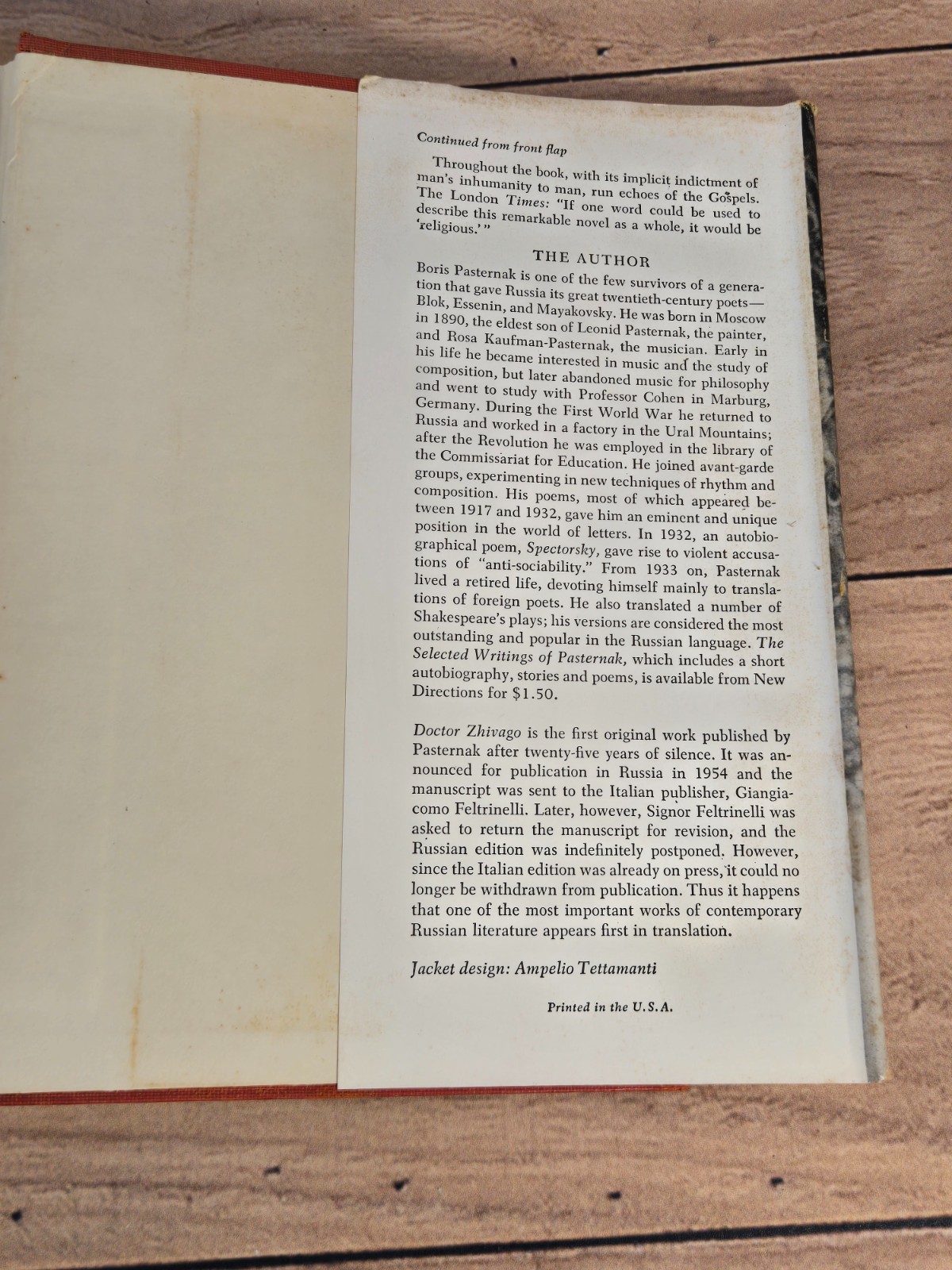 Doctor Zhivago by Boris Pasternak 1958 Pantheon 1st U.S edition/1st print