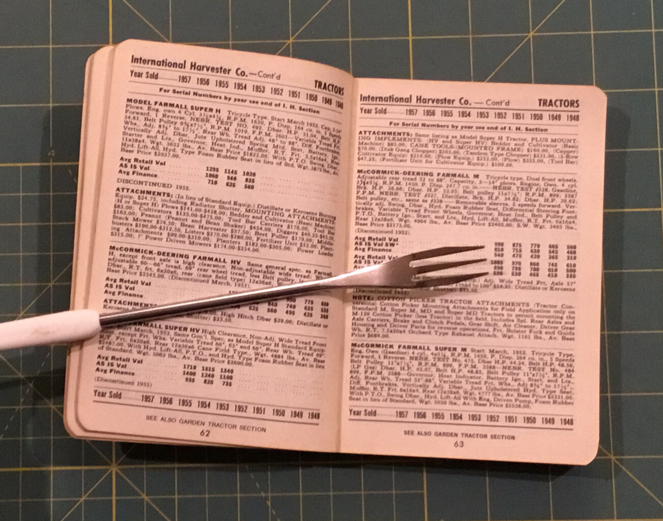 1958 NATIONAL FARM EQUIPMENT and IMPLEMENT BLUE BOOK, 382 Pages, INFORMATIVE!