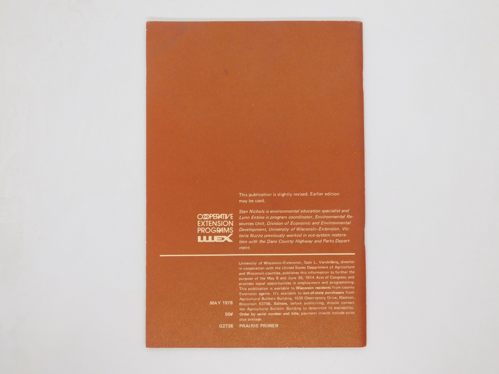 Book Prairie Primer Stan Nichols Lynn Entine Book 1978 Ill by Victoria Nuzzo