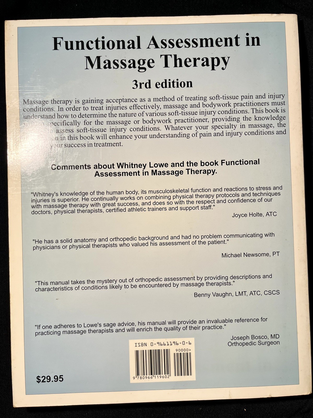 Functional Assessment in Massage Therapy, Lowe, Whitney