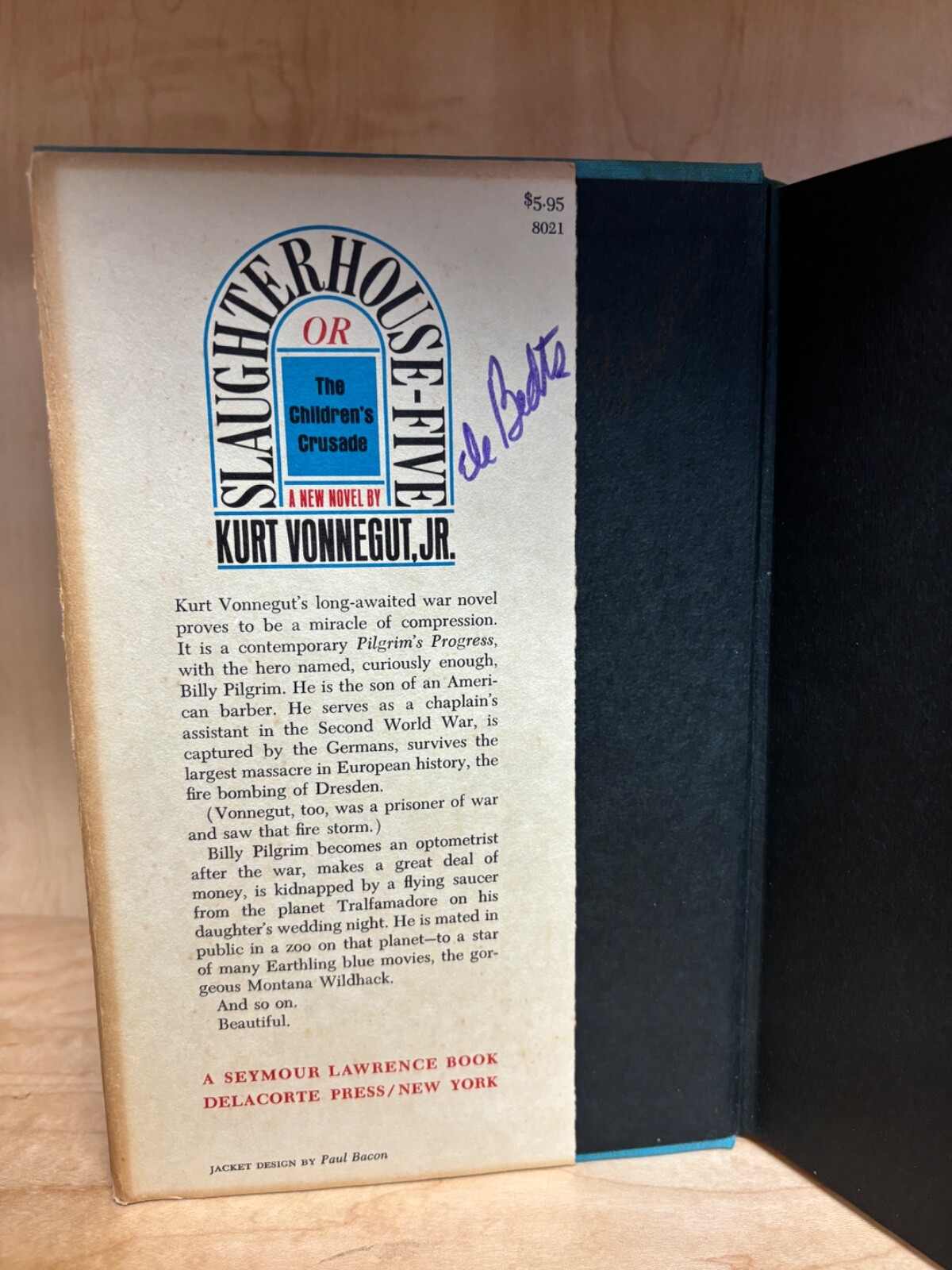 SLAUGHTERHOUSE FIVE – Kurt Vonnegut – 1st Edition 7th Prt HCDJ 1969 – $5.95 –